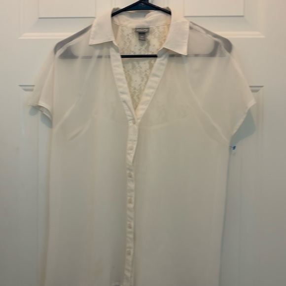 Vanity white blouse with lace detail - Picture 1 of 5